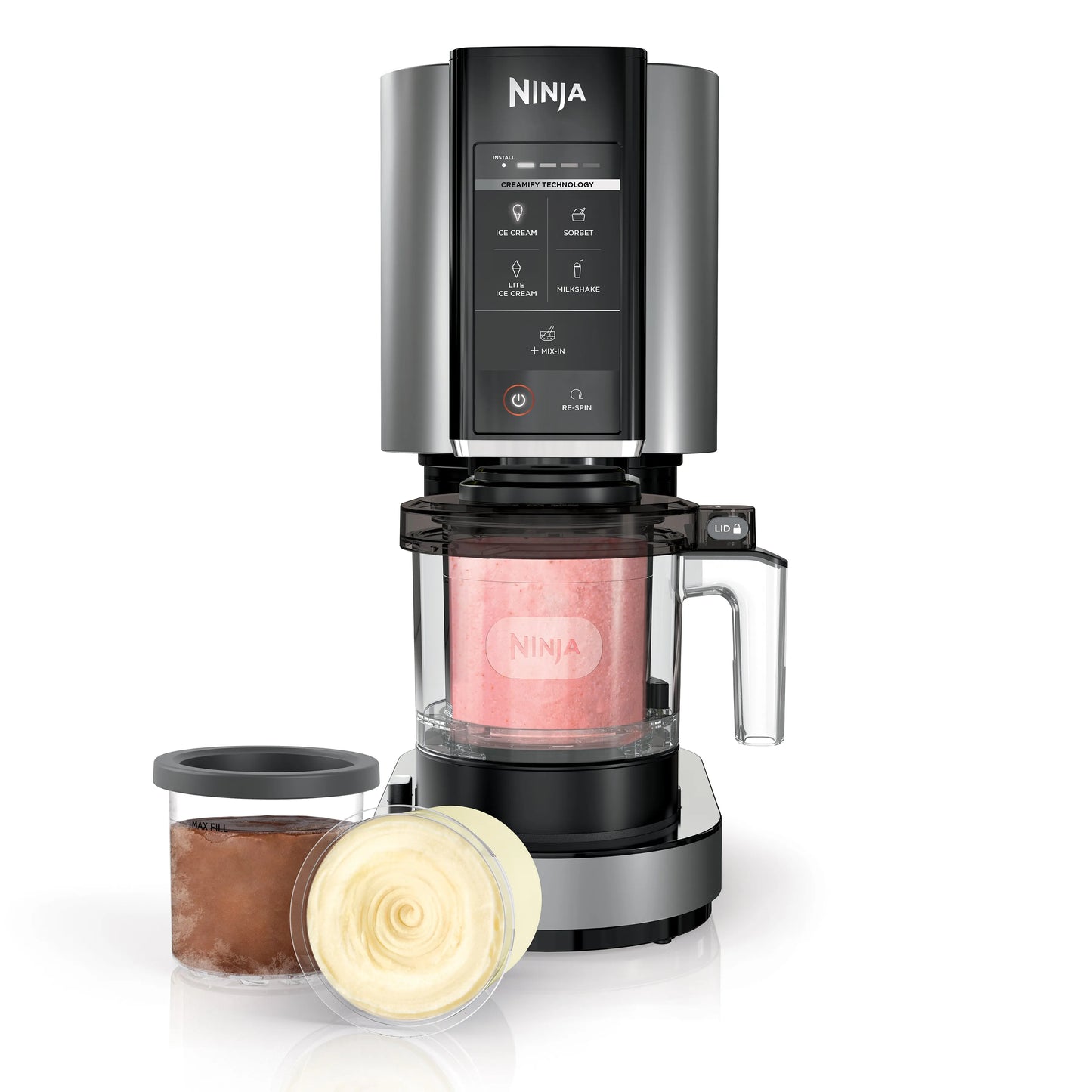 2026 Machine à glaçes NINJA - Creami NC300EU - 6 programmes - Capacité 473ml - Jusqu'à 1,4L de glace - 3 bols inclus