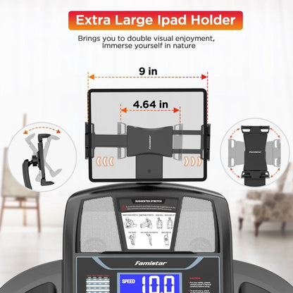2026 Famistar Klapp-Laufband für zu Hause mit 15 Stufen Automatischer Steigung, 300LB Kapazität, 10MPH Höchstgeschwindigkeit