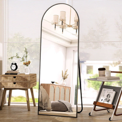 2026 Miroir sur pied au design arc métallique – Miroir de corps entier à monter au sol ou au mur