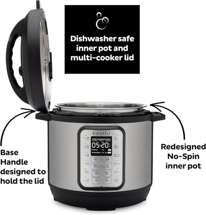 2026 2025 Instant Pot Duo Plus 9-en-1 Multicuiseur, Autocuiseur, Slow Cooker, Cuiseur de Riz, Vapeur, Sauté, Yaourtière, Maintien au Chaud et Stérilisateur, Application Incluse avec Plus de 800 Recettes, Acier Inoxydable, 6 Quarts