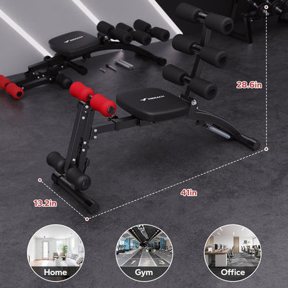 2026 MERACH Multi-Functional Adjustable Ab Machine Workout Bench Sit Up Machine Push Up Exercise Chair for Home Gym
