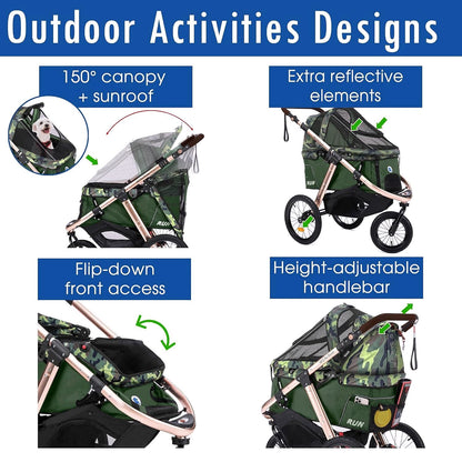 2026 Buggy de jogging sportif pour animaux avec roues en caoutchouc confort