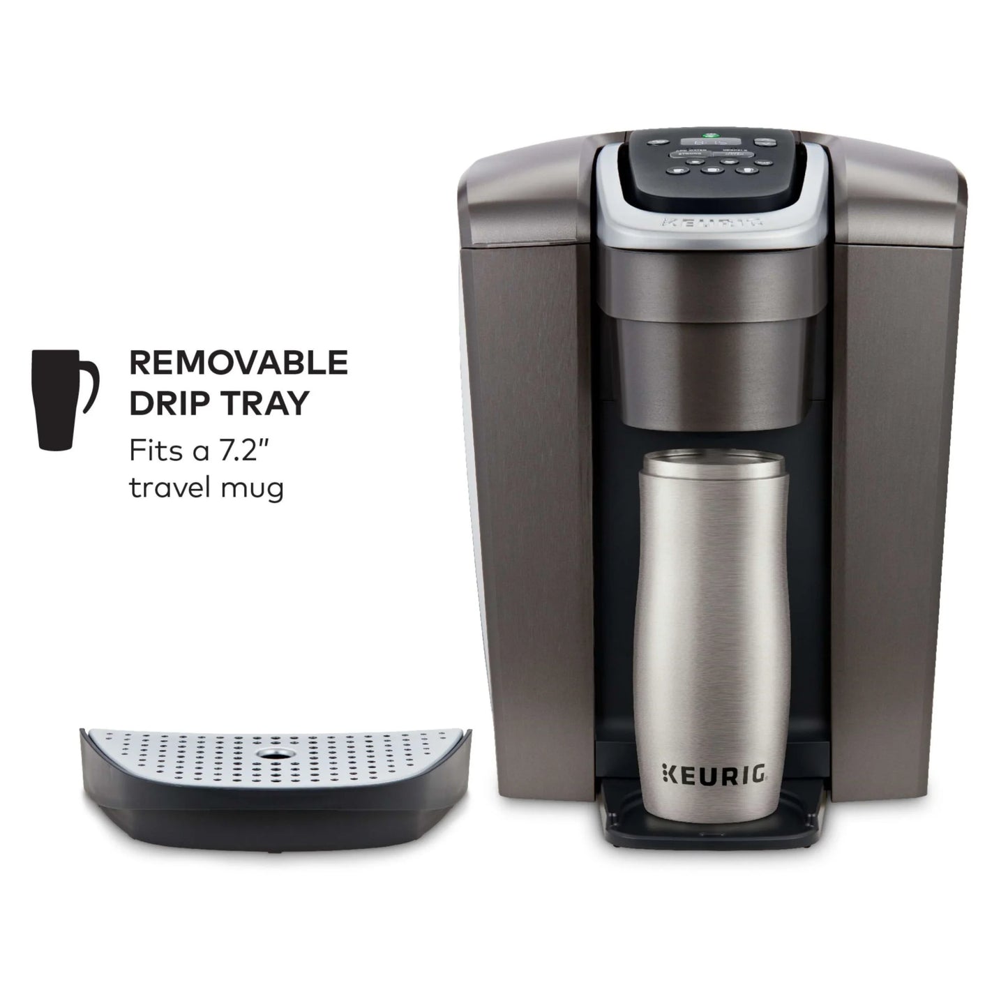 2026 2025 Keurig K-Elite – Machine à Café à Dosettes K-Cup à Portion Unique, Finition Brossée Slate, Programmable pour Café Chaud et Glacé