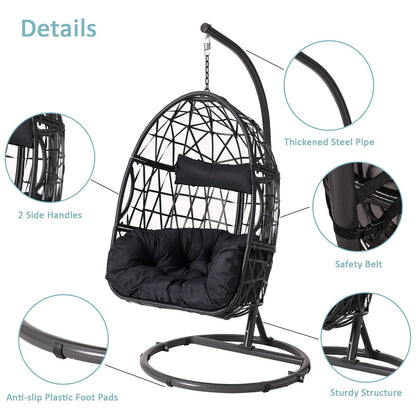 2026 Haverchair Fauteuil suspendu en œuf avec support pour extérieur et terrasse