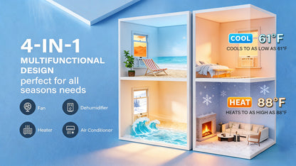 2026 8,000 BTU 115V Window Air Conditioner with Heat & Wifi/APP & Install Kit