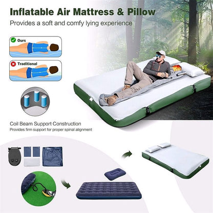 2026 Lit de Camping avec Tente 5-en-1 pour 2 Personnes – Combo Tente Outdoor Portable avec Matelas Gonflable, Sacs de Couchage & Pare-Soleil