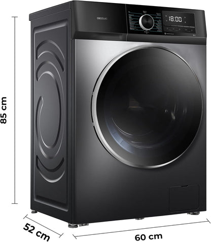 2026 Cecotec Bolero Dresscode 10500 Inverter Steel A. Lave-linge 10 kg Steel, 1400 tr/min, Moteur Inverter Plus, Vapeur, Classe A.