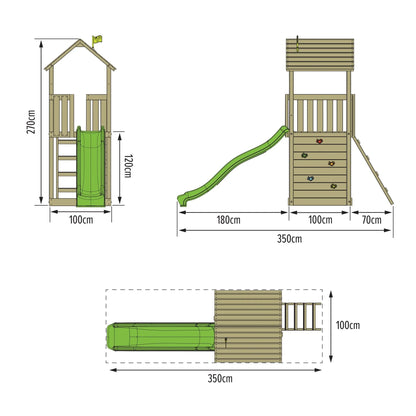 2026 Structure d’escalade en bois TP Skywood avec toboggan ondulé - certifiée FSC®