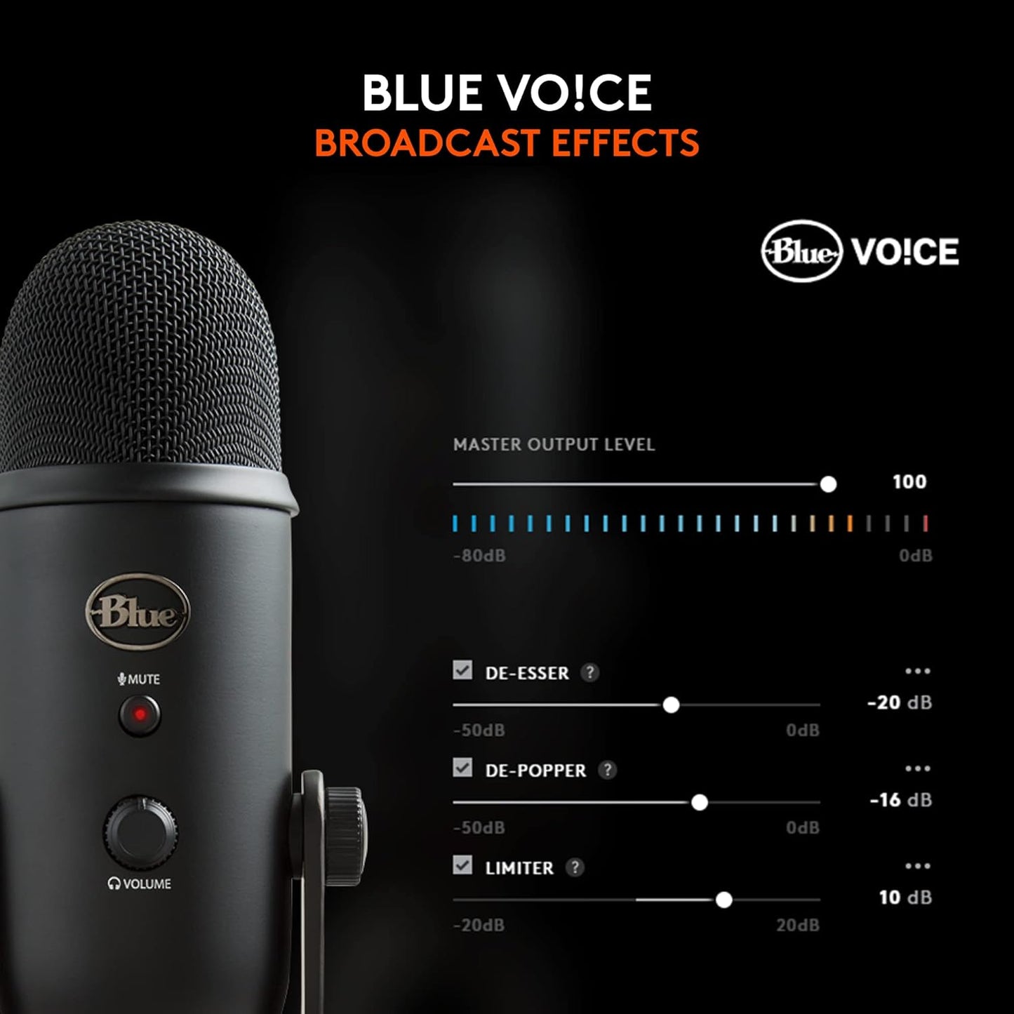 2026 2025 Logitech for Creators Microphone USB Blue Yeti (Noir)