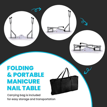 2026 Table de manucure portable LDAILY avec aspirateur électrique de poussière