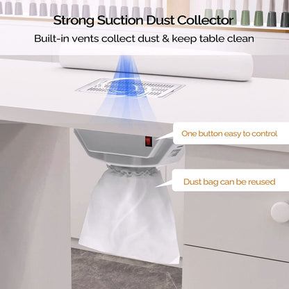 2026 Table de Manucure OmySalon avec Aspirateur Électrique Intégré (Système d’Aspiration Downdraft)