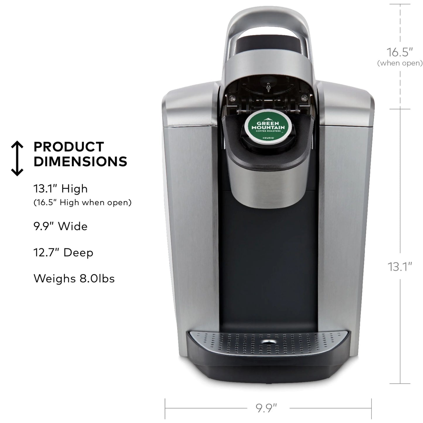 2026 2025 Keurig K-Elite – Machine à Café à Dosettes K-Cup à Portion Unique, Finition Brossée Slate, Programmable pour Café Chaud et Glacé