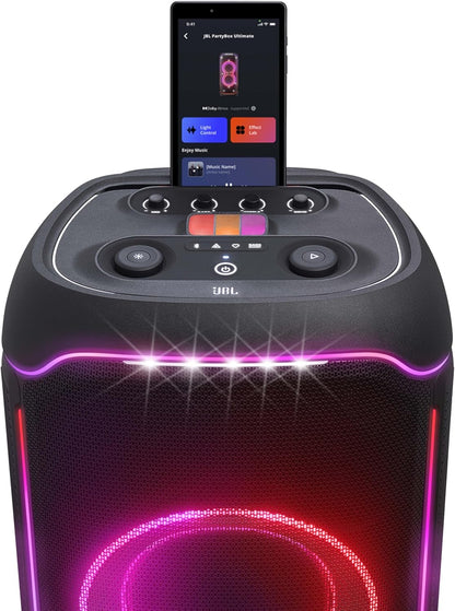 2026 PartyBox Club 120,Enceinte portable de soirée,poignée pliable ergonomique,jeu de lumières,12 heures d'autonomie,résistante aux éclaboussures IPX4,noir,Prise européenne (Type C) -