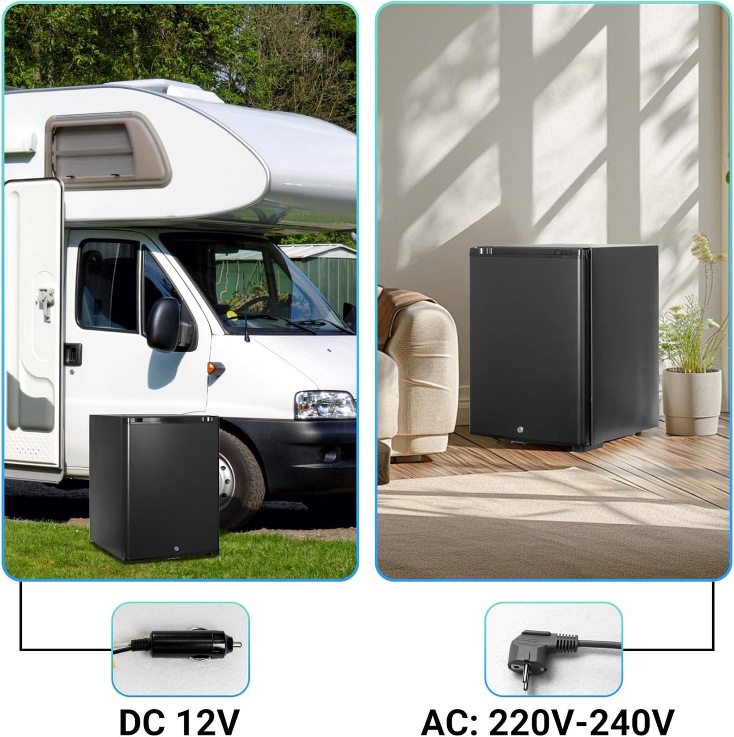 2026 Frigo 12V,Réfrigérateur Camping 12V 220V 40L,Frigo Caravane,Mini Frigo de Chambre,Frigo 12V Camping Car,Réfrigérateur pour Voiture,Van,Fourgon,Bureau,Gîte - Noir -