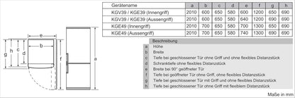 2026 KGE398IBP - Série 6, Réfrigérateur combiné pose-libre, 201 x 60 cm, Inox anti trace de doigts
