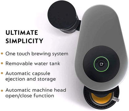 2026 Machine à café et espresso Nespresso Vertuo Plus par De'Longhi, grise, avec mousseur à lait Aeroccino