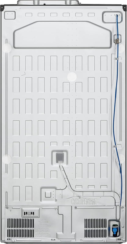 2026 LG GSXV91MCAF Réfrigérateur combiné - Side by Side, 635L, InstaView, Total No-Frost, Compartiment congélation, Distributeur d'eau et glace UVnano, Compresseur Inverter Linear, Wi-Fi, Noir, Classe F