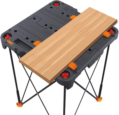 2026 2025 Table de Travail et Chevalet Pliant 2-en-1 Worx Pegasus, Banc de Travail Portable Facile à Installer, 31" L x 25" P x 32" H, Léger avec Haute Capacité de Charge, WX051 - Inclut 2 Serres et 4 Brides
