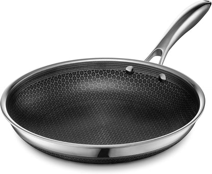 2026 2025 Poêle HexClad Hybrid Antiadhésive 8 Pouces, Poignée Reste-Froide, Compatible Lave-Vaisselle, Résistante au Four jusqu’à 482°C, Compatible Induction et Tous Types de Plaques de Cuisson