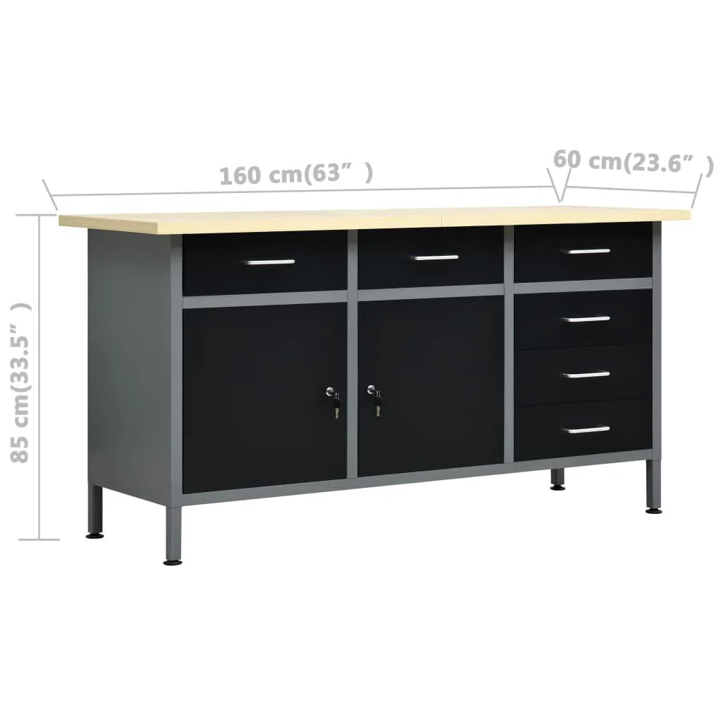 2026 Etabli avec 4 panneaux muraux table de travail poste de travail stockage rangement d'outils 160 cm garage atelier pieds réglables en hauteur 02_0003666
