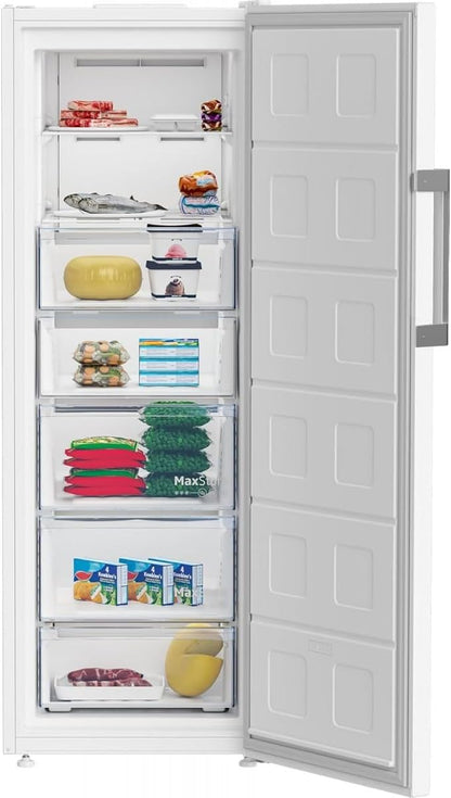 2026 Congélateur armoire pose libre - BEKO - B3RFNE294W - Froid ventilé - E - 260 L - Autonomie : 11 h - 75,4 x 59,7 x 170,5 cm - Blanc