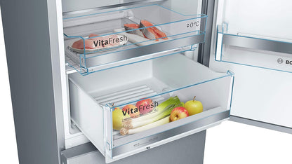 2026 KGE398IBP - Série 6, Réfrigérateur combiné pose-libre, 201 x 60 cm, Inox anti trace de doigts