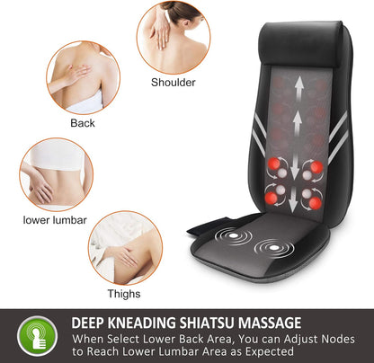 2026 2025 Coussin de Massage Shiatsu Snailax avec Chaleur – Coussin de Fauteuil Massant pour Dos, Massage Kneading pour Maison et Bureau