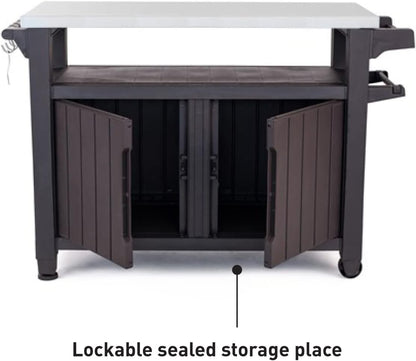 2026 2025 Keter Unity XL – Desserte Barbecue 316L, Rangement 207L + Plan de Travail Inox, Édition Limitée