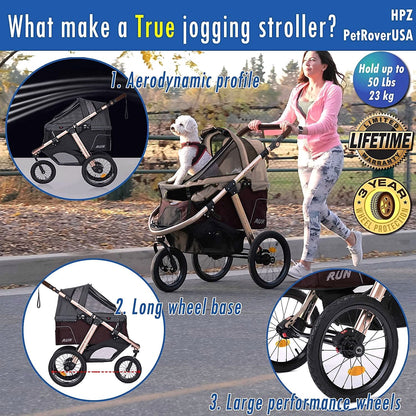 2026 Buggy de jogging sportif pour animaux avec roues en caoutchouc confort