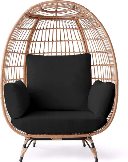 2026 Chaise à œuf en rotin Best Choice Products – Chaise longue surdimensionnée pour l'intérieur et l'extérieur, idéale pour la terrasse, le jardin et le salon