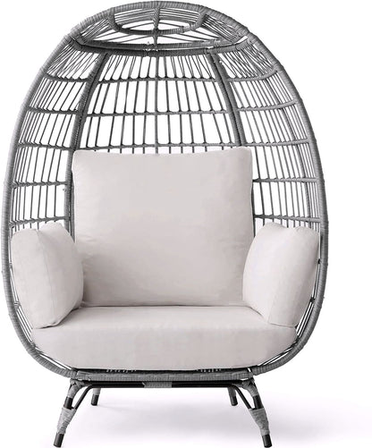 2026 Chaise à œuf en rotin Best Choice Products – Chaise longue surdimensionnée pour l'intérieur et l'extérieur, idéale pour la terrasse, le jardin et le salon