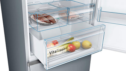 2026 2025 Bosch KGN49XLEA Série 4 – Réfrigérateur Combiné XXL, MultiAirflow, Tiroir VitaFresh, Édition Limitée Inox