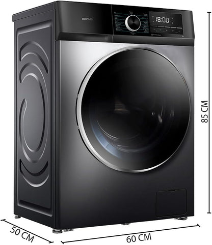 2026 Cecotec Bolero Dresscode 10500 Inverter Steel A. Lave-linge 10 kg Steel, 1400 tr/min, Moteur Inverter Plus, Vapeur, Classe A.
