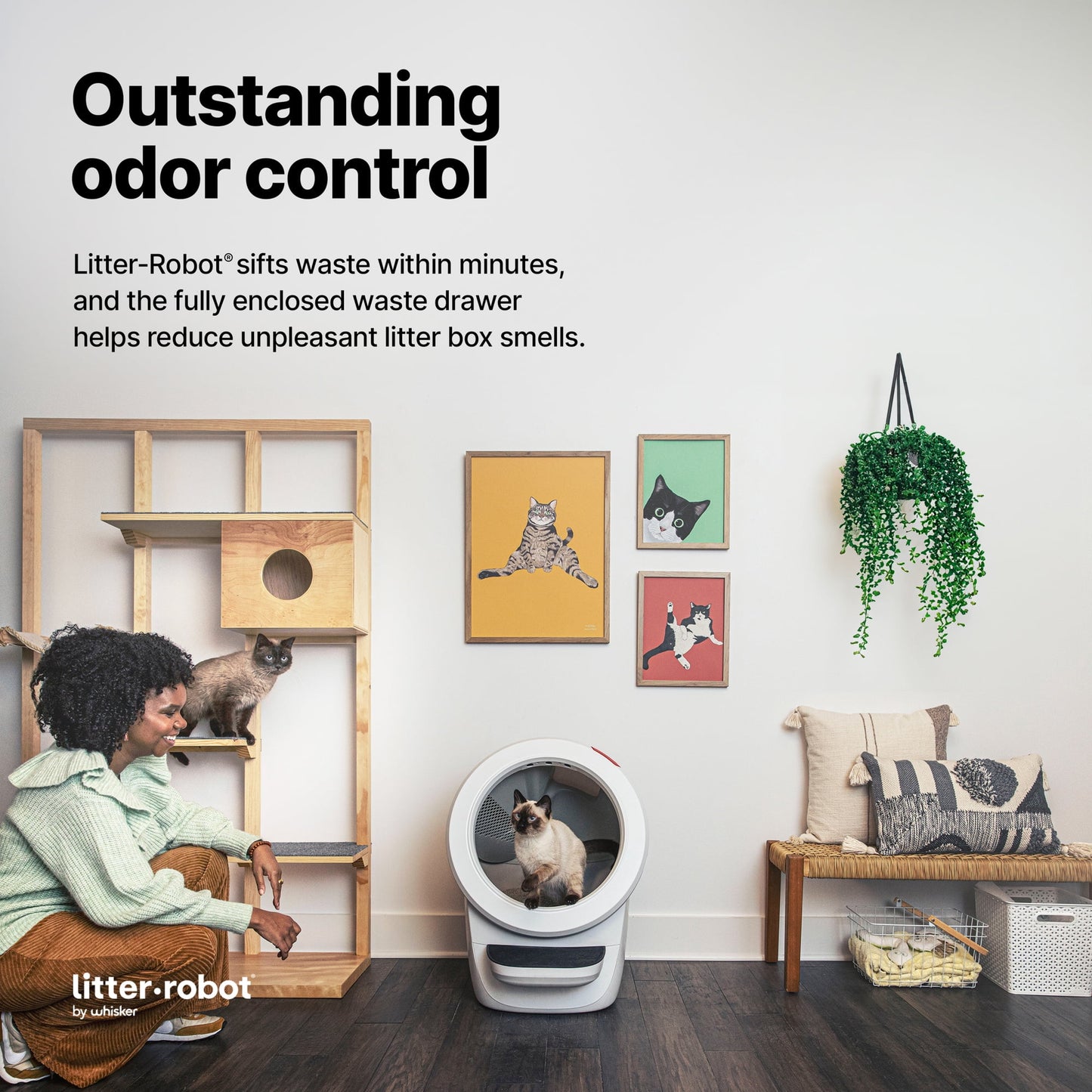 2026 2025 Whisker Litter-Robot 4 avec Marchepied – Bac à Litière Automatique Auto-nettoyant pour Chats, Noir, Technologie Avancée pour un Confort Optimal et Contrôle Intelligent des Déchets