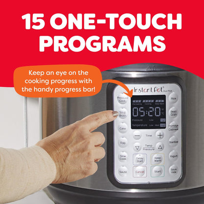 2026 2025 Instant Pot Duo Plus 9-en-1 Multicuiseur, Autocuiseur, Slow Cooker, Cuiseur de Riz, Vapeur, Sauté, Yaourtière, Maintien au Chaud et Stérilisateur, Application Incluse avec Plus de 800 Recettes, Acier Inoxydable, 6 Quarts