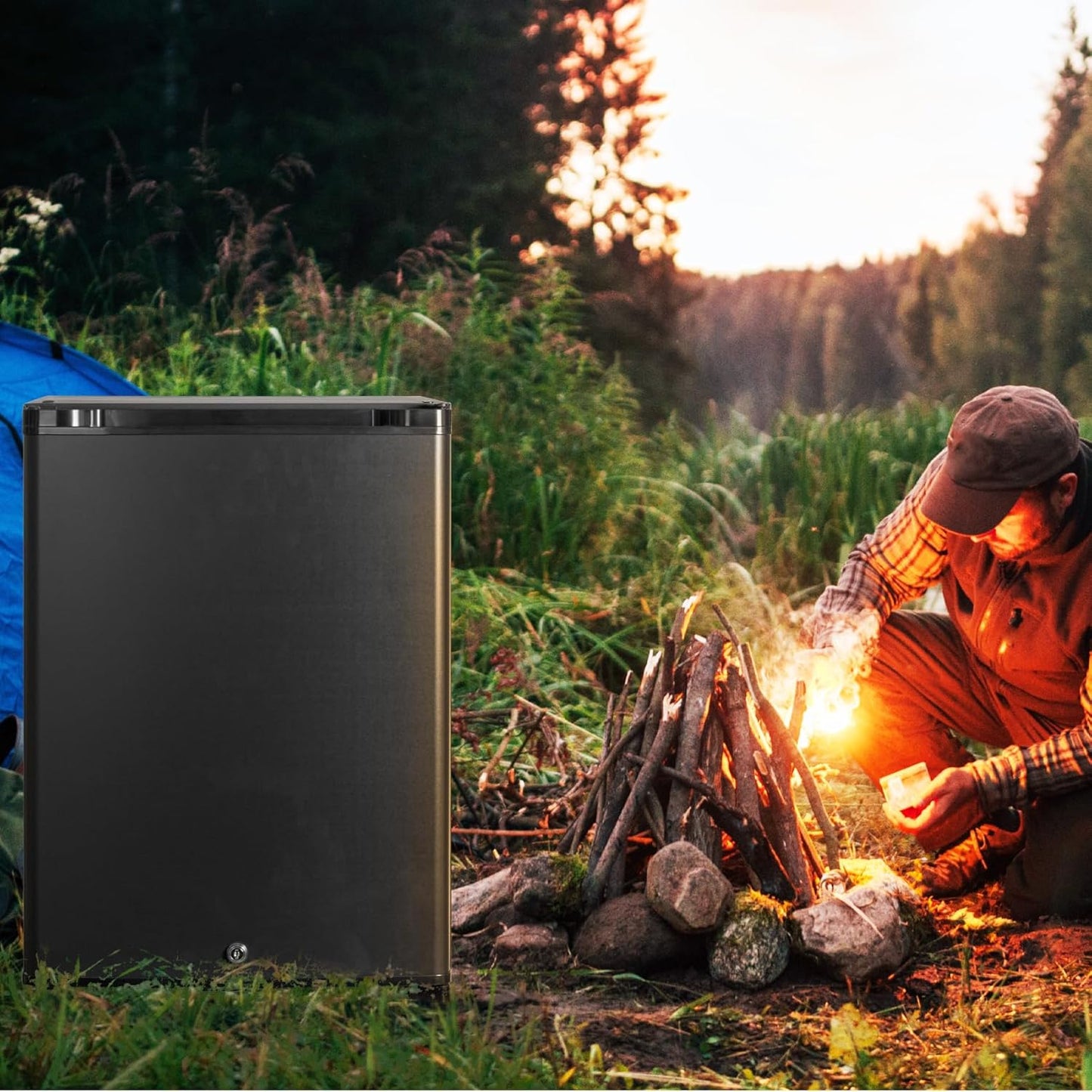 2026 Frigo 12V,Réfrigérateur Camping 12V 220V 40L,Frigo Caravane,Mini Frigo de Chambre,Frigo 12V Camping Car,Réfrigérateur pour Voiture,Van,Fourgon,Bureau,Gîte - Noir -