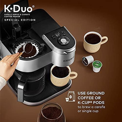 2026 2025 Keurig K-Duo Édition Spéciale – Machine à Café Tasse & Carafe, Finition Argentée, Brassage Fort, Édition Limitée