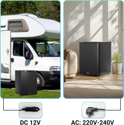 2026 SMETA Frigo 12V, Réfrigérateur Camping 12V 220V 40L, Frigo Caravane, Mini Frigo de Chambre, Frigo 12V Camping Car, Réfrigérateur pour Voiture, Van, Fourgon, Bureau, Gîte - Noir