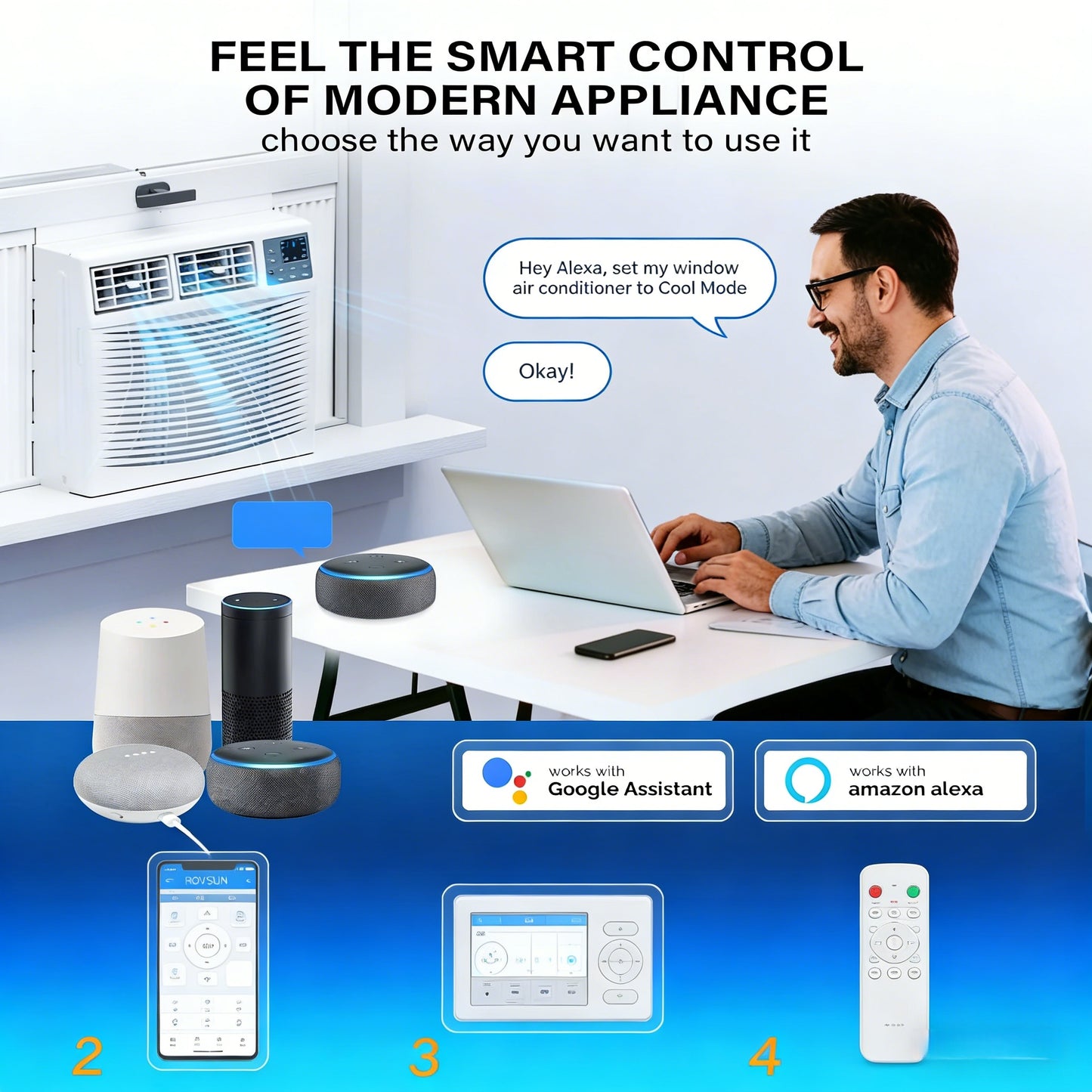 2026 8,000 BTU 115V Window Air Conditioner with Heat & Wifi/APP & Install Kit
