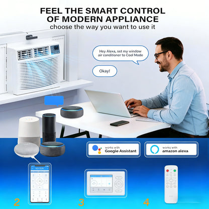 2026 8,000 BTU 115V Window Air Conditioner with Heat & Wifi/APP & Install Kit
