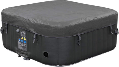 2026 Arebos Spa Gonflable | pour l'intérieur et l'extérieur | 4 Personnes | 154x154cm | 100 Jets de Massage | Spa Bien-être Chauffage | Massage Gonflable Carré | 600 litres