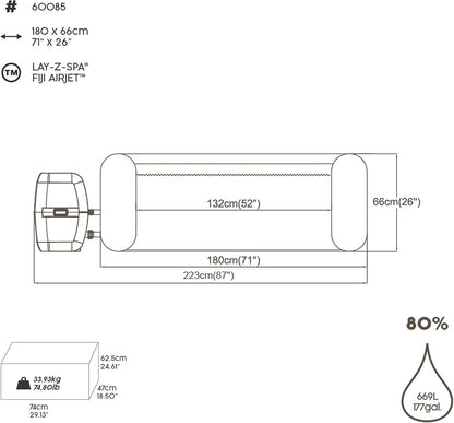 2026 Spa gonflable rond BESTWAY Lay-Z-Spa® Miami Airjet™ 2 - 4 personnes