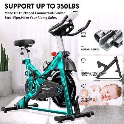 2026 Pooboo Vélo de cyclisme en intérieur – Vélo de spinning magnétique pour l’entraînement cardio à domicile