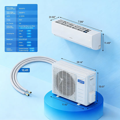 2026 12,000 BTU 21 SEER2 230V Mini Split Air Conditioner with Heat Pump Ductless Inverter & Install Kit