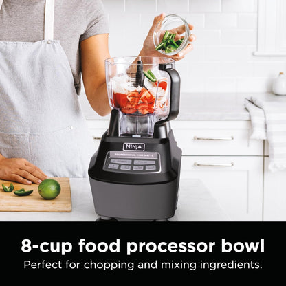 2026 2025 Ninja Mega Kitchen System, 1500W, Blender XL 72 oz et Robot Culinaire 8 Tasses avec (2) Gobelets To-Go 16 oz, Technologie Total Crushing - Smoothies, Glace Pilée, Purées, Pâte & Plus, Noir, BL770