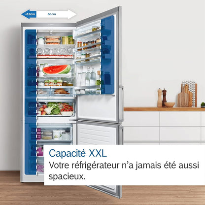 2026 2025 Bosch KGN49XLEA Série 4 – Réfrigérateur Combiné XXL, MultiAirflow, Tiroir VitaFresh, Édition Limitée Inox