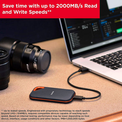 2026 SanDisk Extreme PRO SSD Portable 1 To – Jusqu’à 2000 Mo/s SSD NVMe HAUTE PERFORMANCE