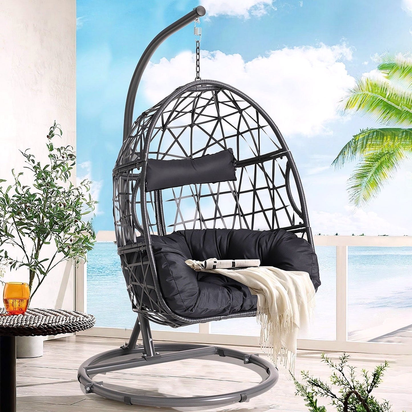 2026 Haverchair Fauteuil suspendu en œuf avec support pour extérieur et terrasse