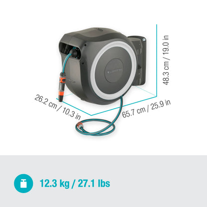 2026 Gardena Wand-Schlauchbox RollUp XL 35 m Exklusiv für Amazon: flexible Bewässerung für große Gärten, Schwenkbare Schlauchbox, inkl. 35 m Qualitätsschlauch mit Brause & Reinigungsspritze (18632-60)