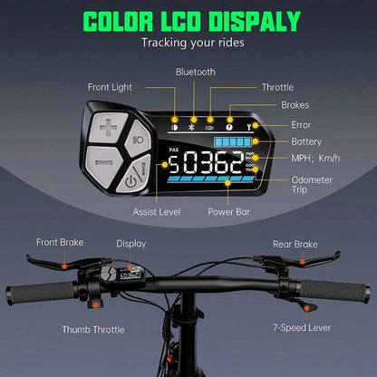 2026 Vélo électrique pliable TST Electric Bike 4.0 à pneus larges – 750 W, batterie 48 V 13 Ah